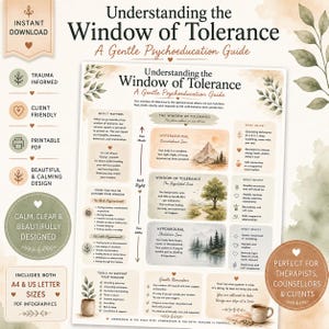Understanding the Window of Tolerance | Nervous System Regulation Infographic for Trauma Healing & Therapy