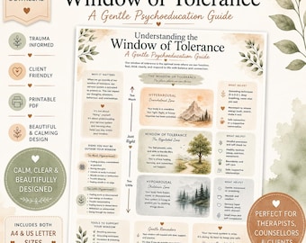 Understanding the Window of Tolerance | Nervous System Regulation Infographic for Trauma Healing & Therapy
