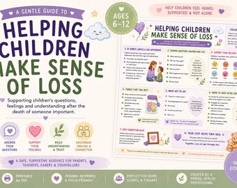 Kindern helfen, aus Verlust Sinn zu machen | Kind Trauer Unterstützung Infografik | Trauerressource für Eltern, Lehrer & Ratgeber
