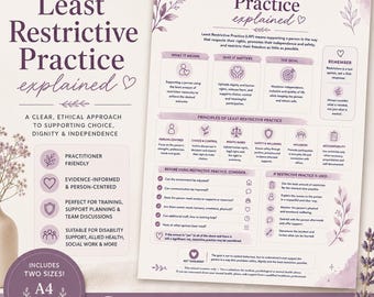 Least Restrictive Practice Explained | Disability Support Infographic | Positive Behaviour Support | NDIS Resource | Social Work
