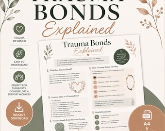 Trauma Bonds Explained | Trauma Bond Infographic | Trauma-Informed Psychoeducation PDF | Relationship Trauma Resource | Social Work Tool