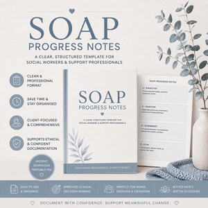 SOAP Progress Notes Template | Mental Health, Therapy, Counselling & Social Work Documentation
