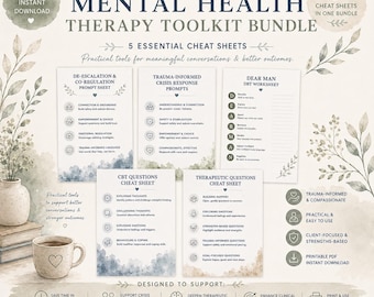 Mental Health Therapy Toolkit Bundle | CBT, DBT & Trauma-Informed Worksheets | Counselling and Social Work PDF