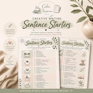 English Sentence Starter Posters, Essay Writing Posters, Creative Writing Classroom Decor, Analysis Sentence Starters, GCSE English Display
