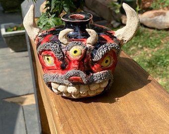 Devil Face Jug handmade by Aug