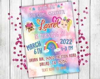 JoJo Siwa Invitation, JoJo Siwa Birthday, JoJo Siwa Party, JoJo Siwa Invite, JoJo Siwa Printable