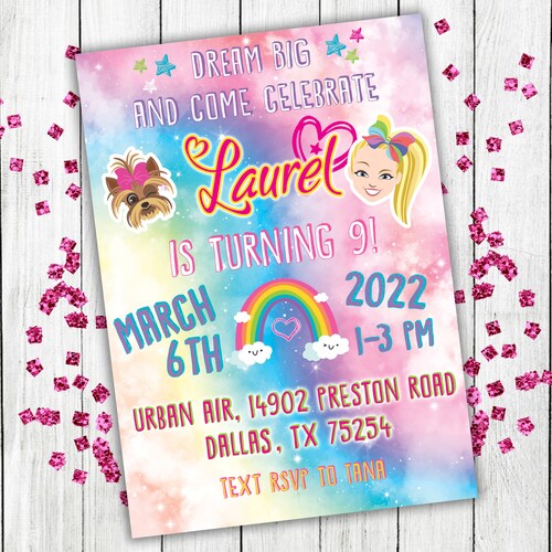 Jojo Siwa Digital Birthday Invitation - Etsy
