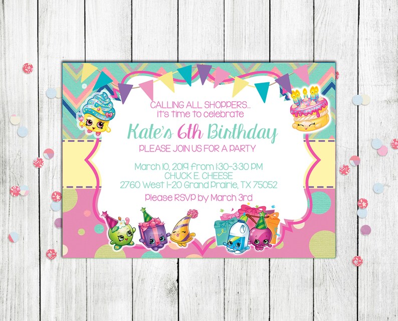 Shopkins Birthday Party Invitation Shopkins Invite, Shopkins Birthday Party Invite Shopkins Invitation