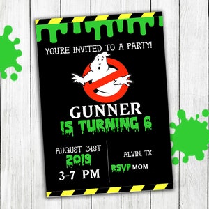 Ghostbusters Invitation, Ghostbusters Invite, Ghostbusters Birthday, Ghostbusters Party, Ghostbusters Printable, Ghostbusters Card