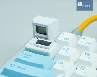 Retro Mini Macintosh Artisan Keycap - Klassisk Vintage PC-dator-tangentbord med utbytbar skärm - Anpassad Cherry MX mekanisk tangentbordsmod