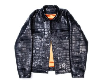 Echte Alligator Jacke | Herren Motorradjacke | Einzigartige Art von Leder