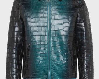 Echte Alligator Jacke | Herren Motorradjacke | Einzigartige Art von Leder