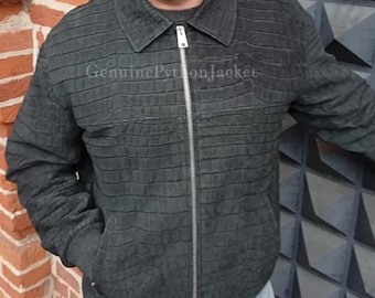 Echte Alligator Jacke | Herren Motorradjacke | Einzigartige Art von Leder