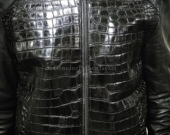 Echte Alligator Jacke | Herren Motorradjacke | Einzigartige Art von Leder