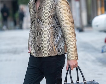 Echte Python Jacke | Herren Motorradjacke | Einzigartige Art von Leder