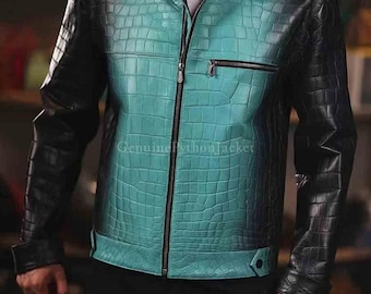 Echte Alligator Jacke | Herren Motorradjacke | Einzigartige Art von Leder