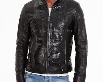 Echte Python Jacke | Herren Motorradjacke | Einzigartige Art von Leder