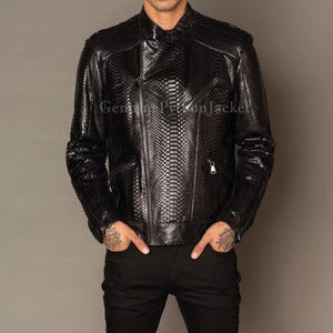 Real Python Jacket | Men's Motorcycle Jacket | Unique Kind of Leather