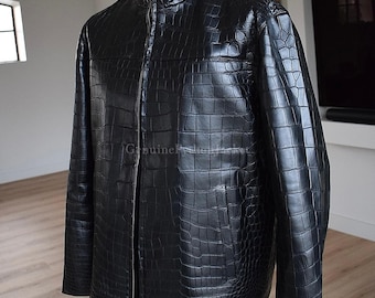 Echte Alligator Jacke | Herren Motorradjacke | Einzigartige Art von Leder