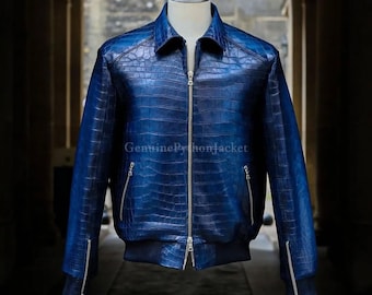 Echte Alligator Jacke | Herren Motorradjacke | Einzigartige Art von Leder
