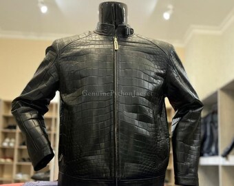 Echte Alligator Jacke | Herren Motorradjacke | Einzigartige Art von Leder