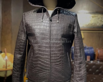 Echte Alligator Jacke | Herren Motorradjacke | Einzigartige Art von Leder