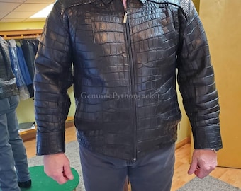 Echte Alligator Jacke | Herren Motorradjacke | Einzigartige Art von Leder