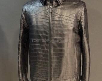 Echte Alligator Jacke | Herren Motorradjacke | Einzigartige Art von Leder