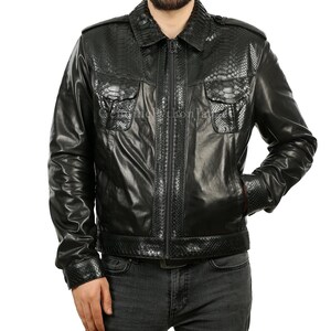 Real Python Jacket | Men's Motorcycle Jacket | Unique Kind of Leather
