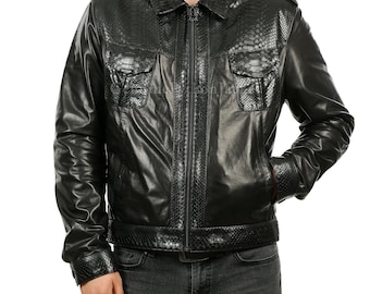 Echte Python Jacke | Herren Motorradjacke | Einzigartige Art von Leder