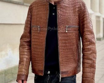 Echte Alligator Jacke | Herren Motorradjacke | Einzigartige Art von Leder