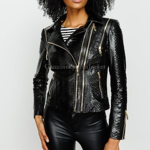 Real Python Jacket | Women's Motorcycle Jacket | Unique Kind of Leather
