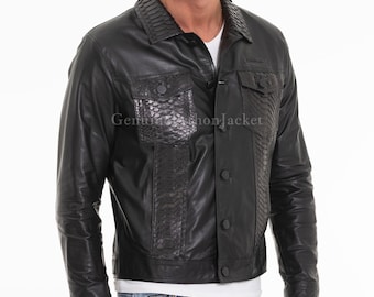 Echte Python Jacke | Herren Motorradjacke | Einzigartige Art von Leder