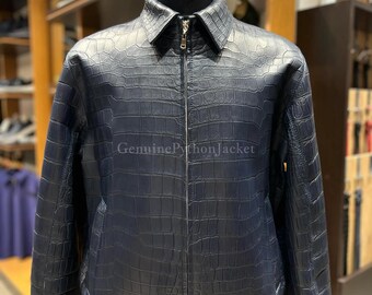 Echte Alligator Jacke | Herren Motorradjacke | Einzigartige Art von Leder