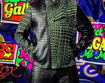 Echte Alligator Jacke | Herren Motorradjacke | Einzigartige Art von Leder