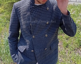 Echte Alligator Jacke | Herren Motorradjacke | Einzigartige Art von Leder