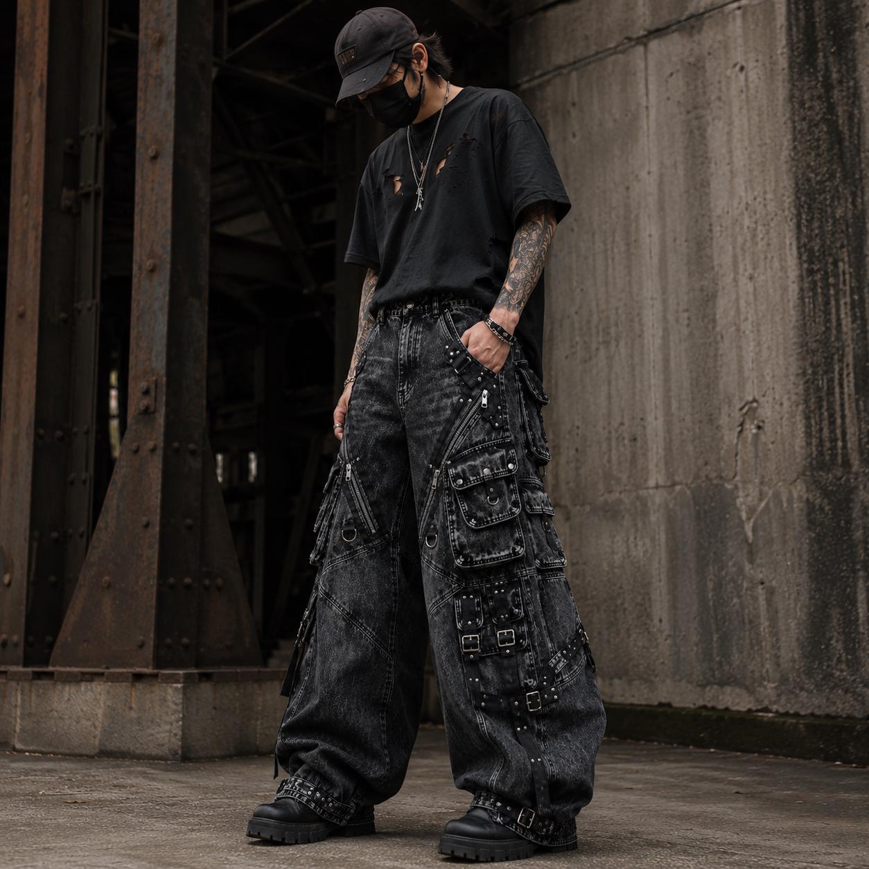DEVIL PUNKS スーパーストレッチ スキニーブラックデニム Y2K 黒 