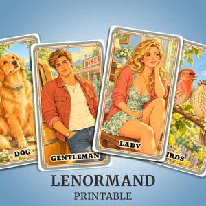 Printable Lenormand Deck: Retro Americana, 42 Cards