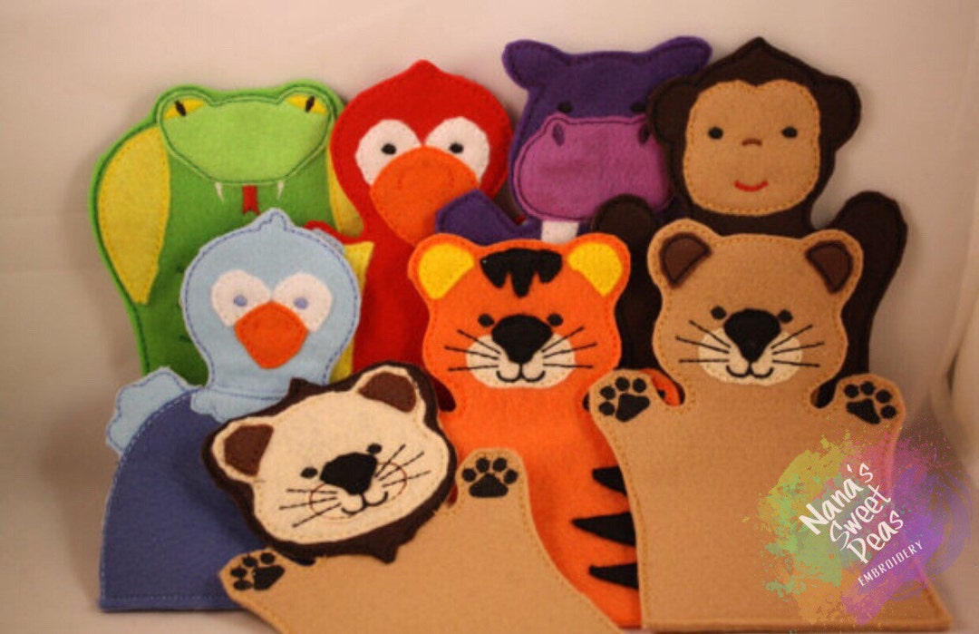 Jungle Hand Puppets Etsy