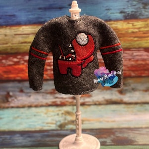 Suspicious Imposter Character Sweater -- 12inch Doll Clothes