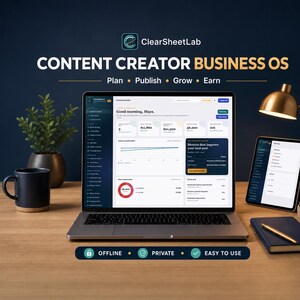 Social Media Planner, Content Calendar & Creator Dashboard, Sponsorship Revenue Tracker, Offline HTML App