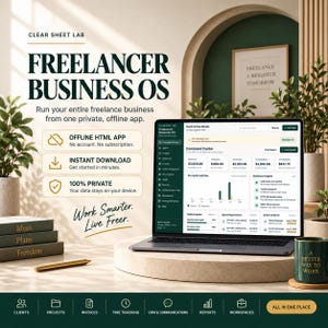 Freelancer Client & Project Tracker with Invoices and Time Tracking, Offline Browser App