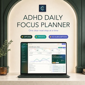 ADHD Daily Focus Planner Mini, Offline Productivity App, Brain Dump, Focus Timer & Routine Builder