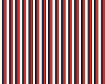 Americana Stripe Red White Blue Lost and found America by Jen Allyson for Riley Blake Designs