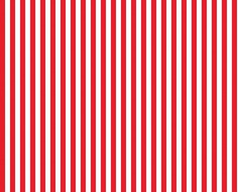 1/4" Stripe Red White - 100% Cotton Fabric By Riley Blake Stripes 1/2 YARD Christmas