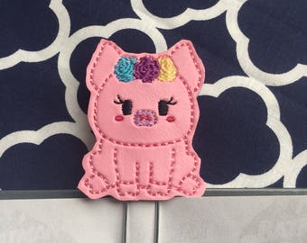 Pig Planner clip, Pig Bookmark, Piggy book clip, Planner accessories