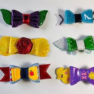 Princess Bows, Disney Hair bows, Princess Hair bow, Princess Hair clip, Birthday gifts, party favor, gifts for her