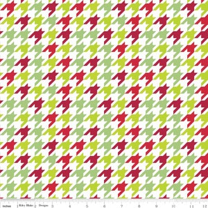 Medium Houndstooth Christmas - 100% Cotton Fabric By Riley Blake  1 YARD