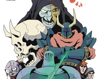 May include: Comic book cover titled "SWORD & BORD" with illustrations of fantasy characters. The artwork features a knight, a skull, and various monstrous figures. The artist's name, Anthony Hailes, and the issue number, #1, are also visible.