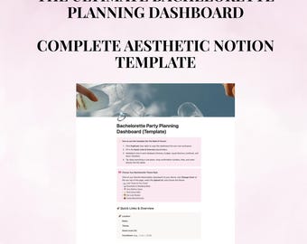 Bachelorette Party Planning Notion Template | Last Rodeo, Vino Before Vows, and more (Digital Download)